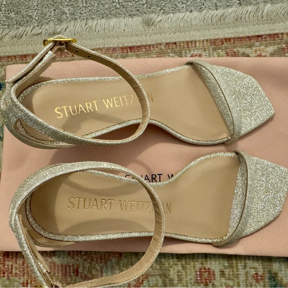Stuart Weitzman Nudistcurve 75mm ankle strap sandal in Platino size: 7 NWOB - Picture 3 of 4